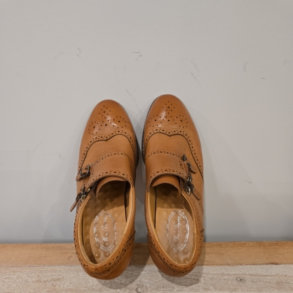 Mona Flying Leather Oxford Leather Wingtip Chestnut Brown Handmade Shoes - Picture 7 of 10